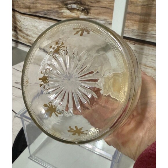 Mid Century Modern RETRO Atomic Starburst Log Cabin Syrup Glass Dispenser Bottle - Picture 9 of 10